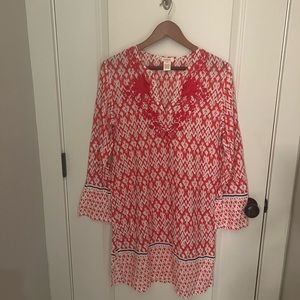 Sundance Red and White Patterned Dress